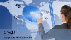  Presentation with pie chart - PPT theme featuring wooden kids toys on purple background and a coral colored foreground