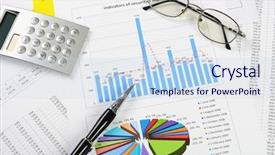  Presentation with business report - Audience pleasing PPT theme consisting of charts and graphs of sales backdrop and a sky blue colored foreground