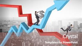  Presentation with growth - Beautiful presentation theme featuring charts of growth and decline backdrop and a coral colored foreground