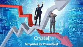  Presentation with economic - Audience pleasing PPT layouts consisting of charts of growth and decline backdrop and a teal colored foreground