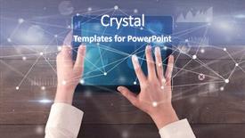  Presentation with tables and graphs - PPT theme enhanced with charts report and informational flow background and a  colored foreground