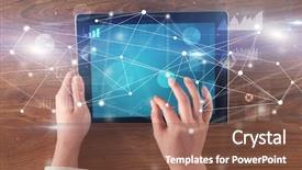  Presentation with tables and graphs - PPT theme consisting of charts report and informational flow background and a tawny brown colored foreground