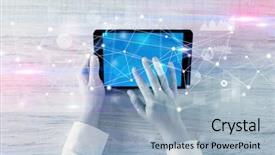  Presentation with tables and graphs - Beautiful presentation featuring charts report and informational flow backdrop and a  colored foreground