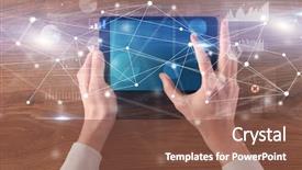  Presentation with tables and graphs - Slides featuring charts report and informational flow background and a tawny brown colored foreground