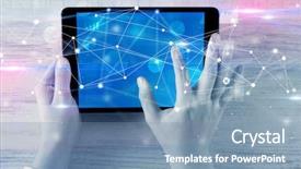  Presentation with tables and graphs - PPT theme enhanced with charts report and informational flow background and a seafoam green colored foreground