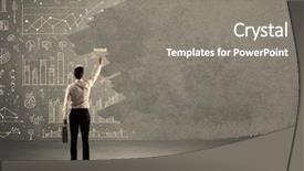  Presentation with wall paint - PPT theme with charts statistics numbers data graphs background and a  colored foreground