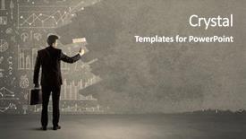  Presentation with paint roller - Presentation theme enhanced with charts statistics numbers data graphs background and a  colored foreground