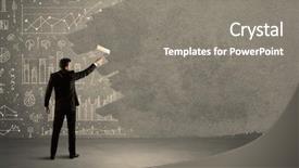  Presentation with paint roller - Slide set featuring charts statistics numbers data graphs background and a  colored foreground