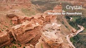  Presentation with kazakhstan - Colorful presentation theme enhanced with charyn canyon almaty region kazakhstan backdrop and a coral colored foreground