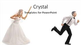  Presentation with baseball - Slide deck featuring chase - angry bride chasing the groom background and a white colored foreground