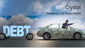  Presentation with borrowing - Theme having chase - business concept of debt background and a light blue colored foreground