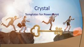  Presentation with success business - Beautiful theme featuring chase - business people chasing each other backdrop and a sky blue colored foreground