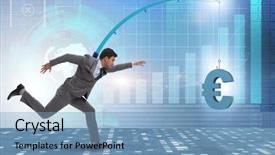  Presentation with fishing - Cool new slide set with chase - businessman chasing money on fishing backdrop and a light blue colored foreground