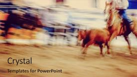  Presentation with rodeo - Slide deck consisting of chase - motion blurred image background and a coral colored foreground