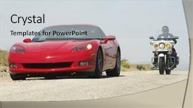  Presentation with bike - Amazing PPT theme having chase - police officer chasing a car backdrop and a light gray colored foreground