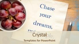  Presentation with inspirational - Slide deck having chase your dreams not people background and a lemonade colored foreground