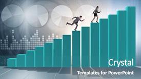  Presentation with competition - Slides consisting of chasing business people in competition background and a teal colored foreground