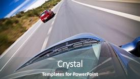  Presentation with race car a red racing - Colorful theme enhanced with chasing red car along the highway backdrop and a gray colored foreground