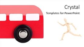  Presentation with bus - Slide deck having chasing the bus background and a white colored foreground