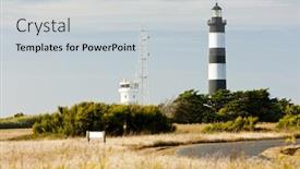  Presentation with lighthouse - Cool new theme with chassiron-lighthouse-poitou-charentes-france backdrop and a light gray colored foreground