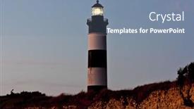  Presentation with lighthouse - Colorful PPT theme enhanced with chassiron-lighthouse-poitou-charentes-france backdrop and a seafoam green colored foreground