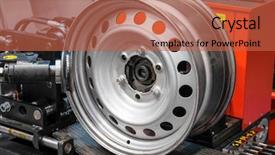 Presentation with tire - Cool new theme with chassis - wheel on a tire machine backdrop and a  colored foreground