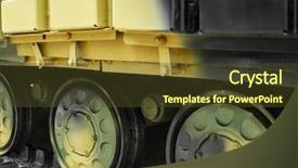  Presentation with tank - Amazing presentation having chassis of a military tank backdrop and a tawny brown colored foreground