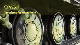  Presentation with tank - Amazing presentation having chassis of a military tank backdrop and a tawny brown colored foreground