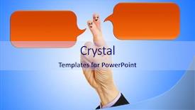  Presentation with chat - Amazing PPT theme having chat with two speech bubble backdrop and a sky blue colored foreground