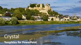  Presentation with france - Slide set with chateau-chinon-indre-et-loire and a ocean colored foreground