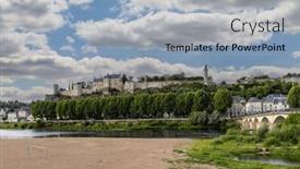 Presentation with france - PPT layouts featuring chateau-chinon-indre-et-loire background and a light blue colored foreground