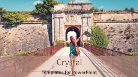  Presentation with maritime - Slide set enhanced with chateau-d-oleron-citadel-oleron background and a coral colored foreground