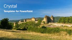  Presentation with france - Presentation design enhanced with chateau-de-berze-le-chatel background and a teal colored foreground