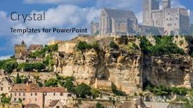  Presentation with castle - Cool new PPT theme with chateau-de-beynac-castle-dordogne backdrop and a light blue colored foreground