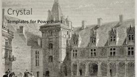  Presentation with paris france - PPT layouts consisting of chateau-de-blois-old-illustration background and a light gray colored foreground