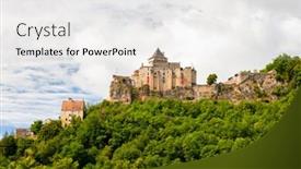  Presentation with medieval page - Slides with chateau-de-castelnaud-medieval-fortress background and a white colored foreground