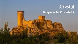  Presentation with france - Presentation theme consisting of chateau-de-l-hers-ruins background and a  colored foreground