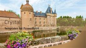  Presentation with france - Presentation theme having chateau-de-la-clayette-burgundy background and a coral colored foreground