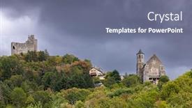  Presentation with france - PPT theme with chateau-de-najac-aveyron-southern background and a gray colored foreground