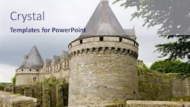  Presentation with france history philosophy - Amazing PPT layouts having chateau-de-rohan-pontivy-brittany backdrop and a sky blue colored foreground
