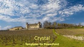  Presentation with castle - PPT theme featuring chateau-de-rully-castle-saone background and a tawny brown colored foreground