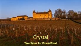  Presentation with castle - Presentation theme having chateau-de-rully-castle-saone and a wine colored foreground
