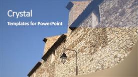  Presentation with wall - Amazing PPT theme having chateau-des-abbes-de-lerins backdrop and a teal colored foreground