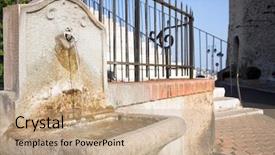  Presentation with traitements des eaux - Presentation theme consisting of chateau-des-abbes-de-lerins background and a coral colored foreground