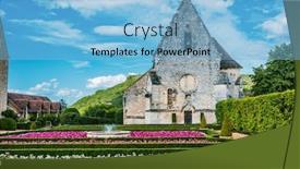  Presentation with france - Slides featuring chateau-des-milandes-who-belong background and a light blue colored foreground