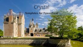  Presentation with france - Slide deck having chateau du moulin lassay-sur-croisne centre france background and a teal colored foreground