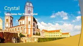  Presentation with czech republic - Colorful presentation design enhanced with chateau-jaromerice-nad-rokytnou-czech backdrop and a teal colored foreground