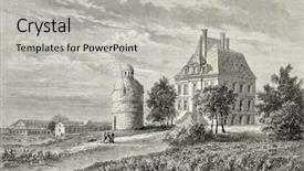  Presentation with antique france - Slide set with chateau la tour bordeaux france background and a light gray colored foreground