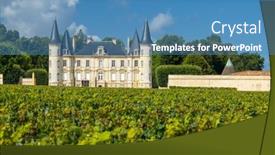  Presentation with france - Slide set with chateau-pichon-longueville-baron-medoc background and a teal colored foreground