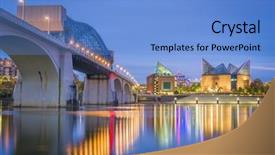  Presentation with tennessee - Theme with chattanooga tennessee usa downtown skyline background and a light blue colored foreground